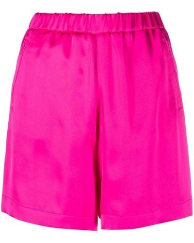 Blanca Vita Salixraso High-waisted Satin Shorts - Pink