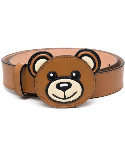 Moschino Cinturón Teddy Bear con hebilla - Marrón
