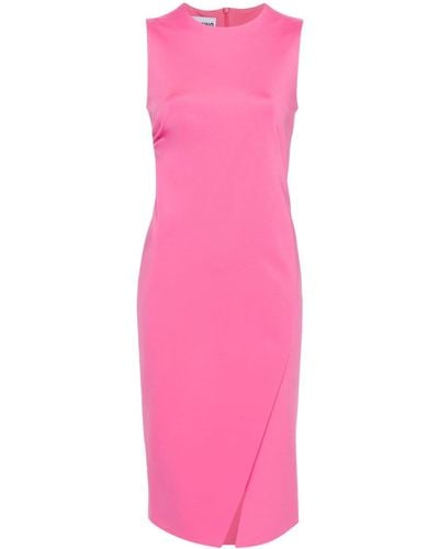 Moschino Sleeveless Gathered Midi Dress - Pink