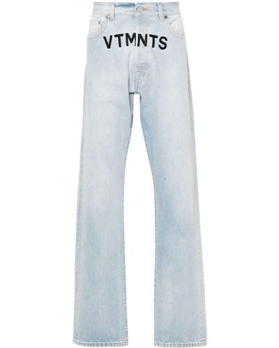 VTMNTS Logo-embroidered Cotton Jeans - Blue
