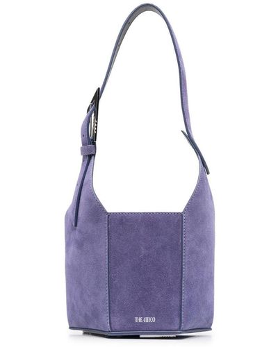 The Attico Logo-detail Suede Tote Bag - Purple