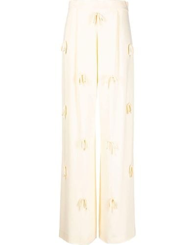 Viktor & Rolf Bed Of Bows Wide Trousers - Natural
