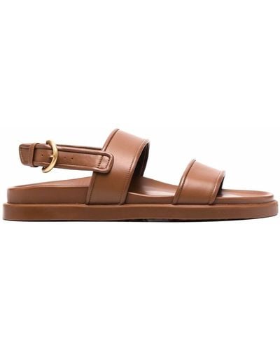 Gianvito Rossi Double-strap Leather Sandals - Brown