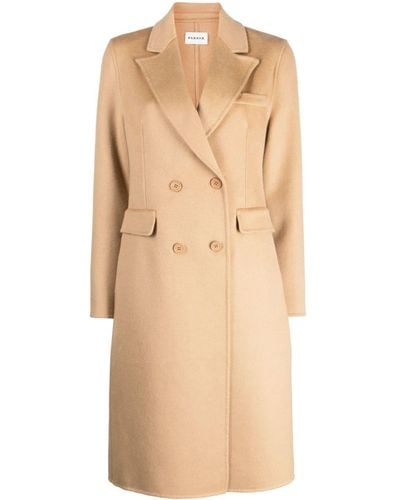 P.A.R.O.S.H. Double-breasted Wool Coat - Natural