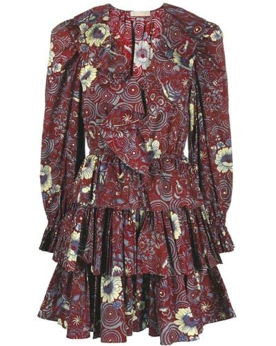 Ulla Johnson Lola Floral-print Mini Dress - Red