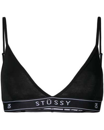 Stussy Logo Band Triangle Bra - Black