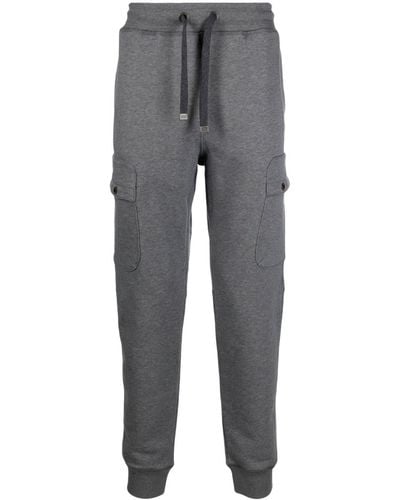 Parajumpers Black Stone Logo-patch Mélange Track Trousers - Grey