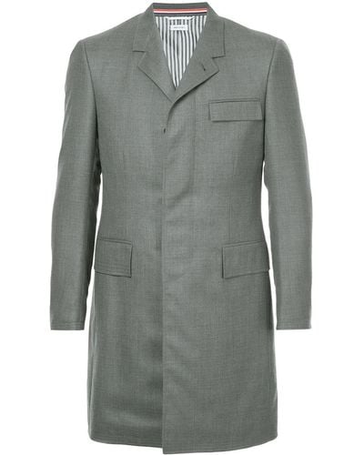 Thom Browne Super 120s Chesterfield Overcoat - Gray