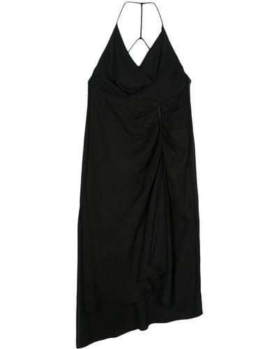 Del Core Cowl Neck Open-bacl Dress - Black