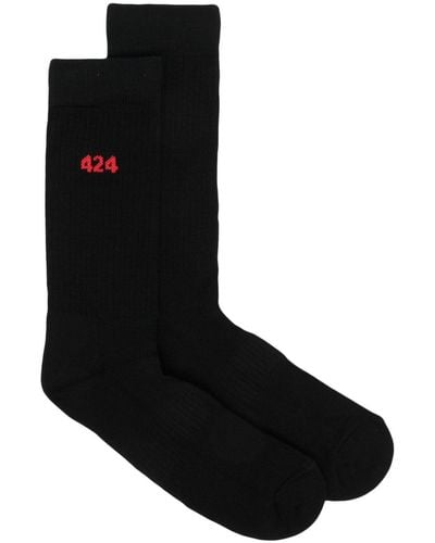 424 Logo-print Ankle Socks - Black