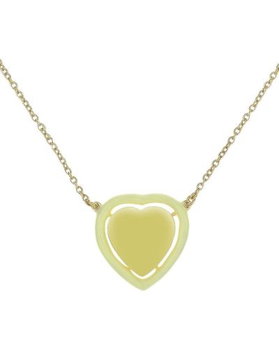 Cameo & Beyond Heart Enamel-pendant Necklace - Metallic