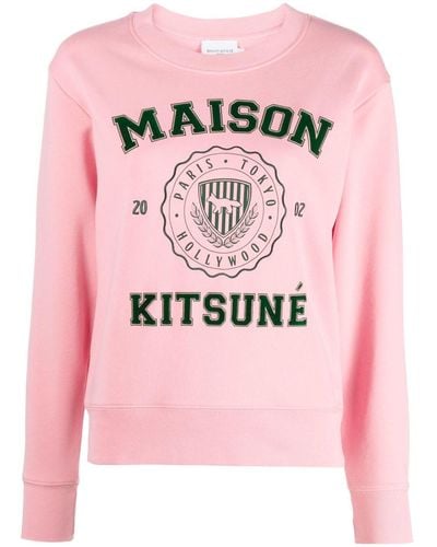 Maison Kitsuné Jersey con logo estampado - Rosa