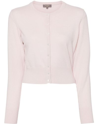 N.Peal Cashmere Ivy Cropped Cashmere Cardigan - Pink