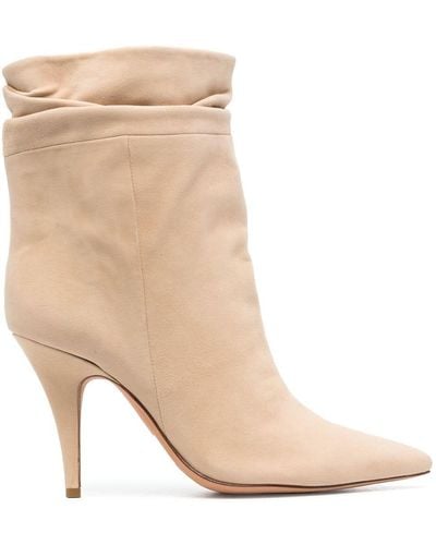 Alexandre Birman Gathered Leather Boots - Natural