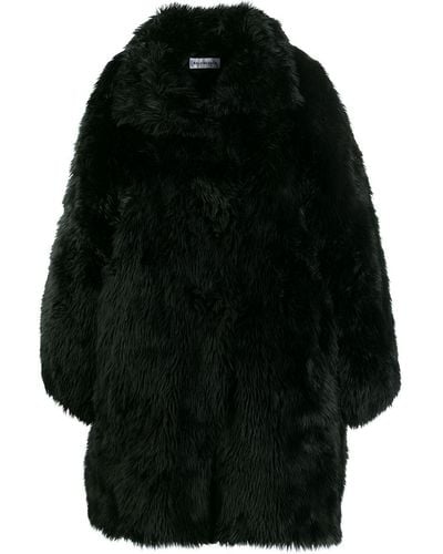 Balenciaga Oversized Faux-fur Coat - Black