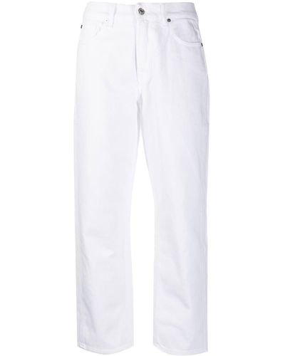 7 For All Mankind Cropped Straigh-leg Trousers - White