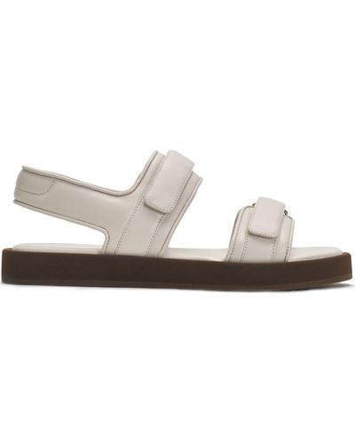 12 STOREEZ Touch-strap Leather Sandals - White