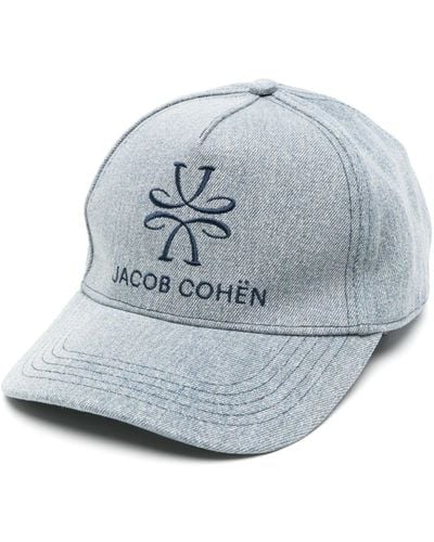 Jacob Cohen Casquette en jean à logo brodé - Gris