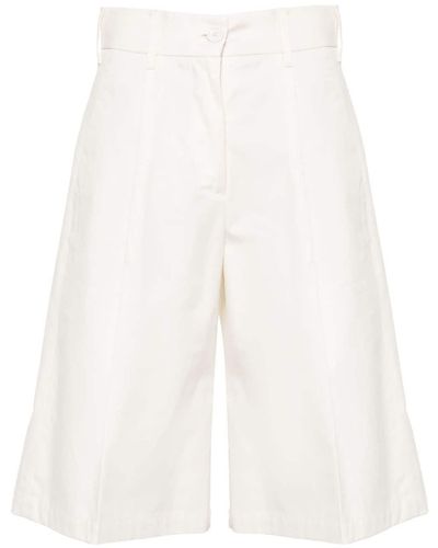 Herno High-waist Tailored Cotton Shorts - White