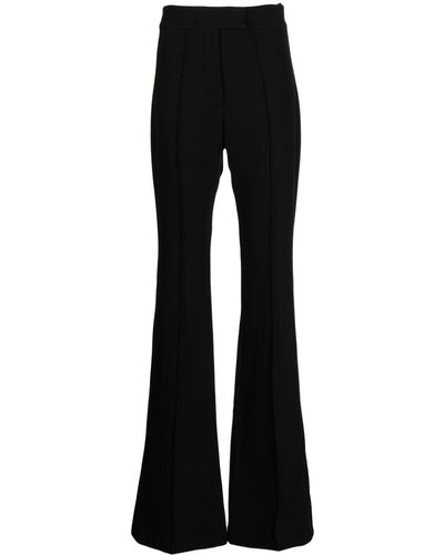 Rowe high-rise wide-leg velvet pants in brown - Alex Perry