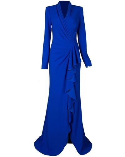 Tadashi Shoji Drapiertes Markum Abendkleid - Blau