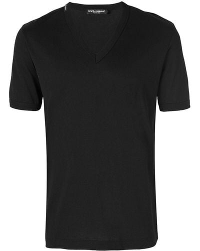 Dolce & Gabbana Vネックtシャツ - ブラック