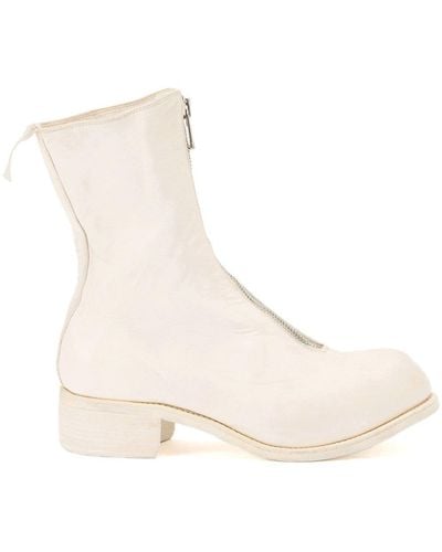Guidi Women Pl2 Soft Horse Leather Front Zip Boots - Natural