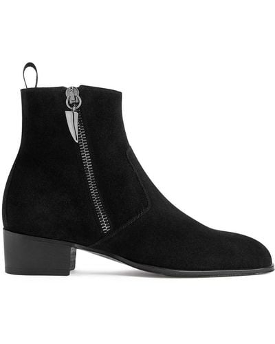 Giuseppe Zanotti New York Suede Ankle Boots - Black