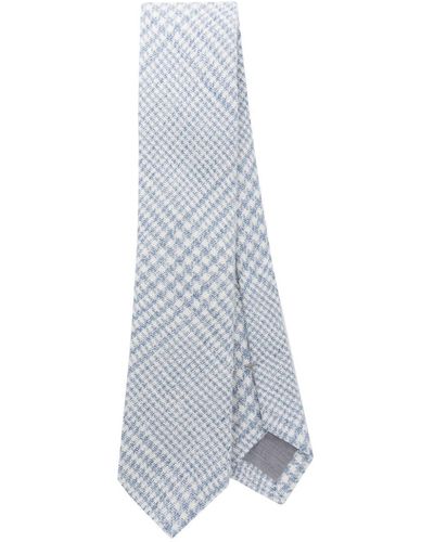 Eleventy Prince Of Wales-pattern Tie - White