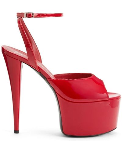 Giuseppe Zanotti Gz Aida 60mm Patent Open-toe Court Shoes - Red