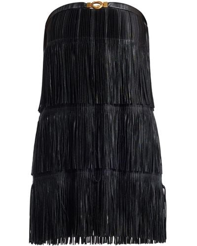 Tom Ford Fringed Tiered Minidress - Black