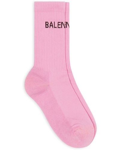 Balenciaga Logo-print Tennis Socks - Pink