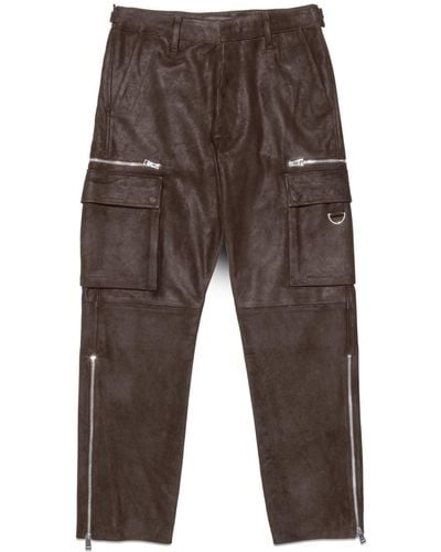 Purple Brand Straight-leg Suede Cargo Pants - Gray