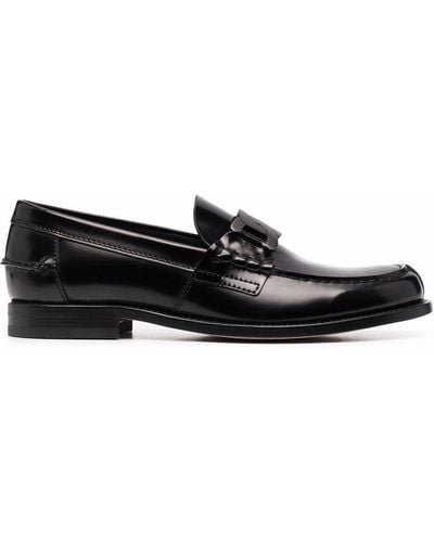 Tod's Black Calf Leather Loafers