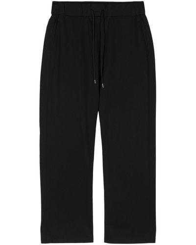 Attachment Drawstring-waistband Wide-leg Pants - Black