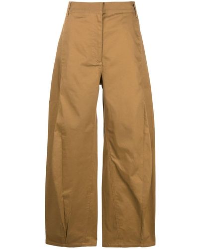 Tibi Sid High-waisted Tapered Pants - Natural