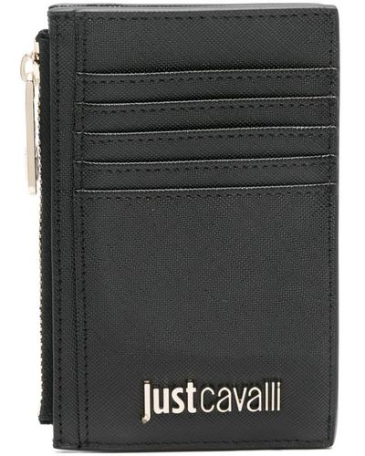 Just Cavalli Logo-lettering Leather Wallet - Black
