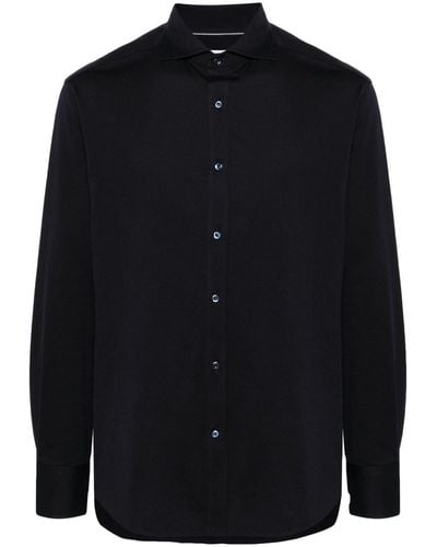 Brunello Cucinelli Camisa con cuello italiano - Azul