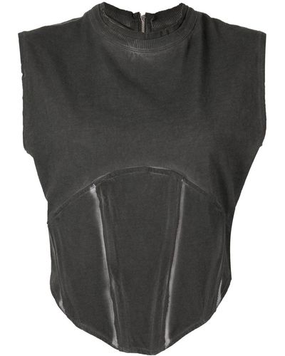 Dion Lee Space Dye Cropped Corset - Gray