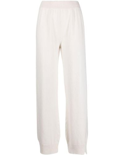 Barrie Side-slit Cashmere Pants - White