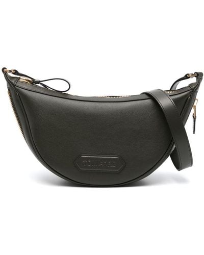 Tom Ford Crescent Leather Shoulder Bag - Black