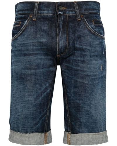 Dolce & Gabbana Jeans-Shorts mit Umschlag - Blau