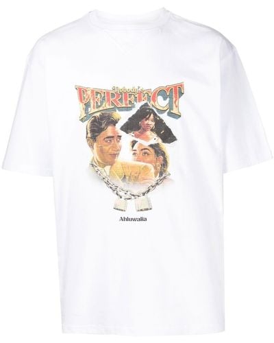 Ahluwalia T-Shirt mit "Nobody's Perfect"-Print - Weiß