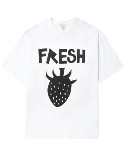 WESTFALL T-shirt en coton à imprimé fraise - Blanc