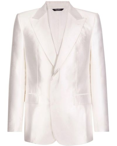 Dolce & Gabbana シルク シングルジャケット - ホワイト