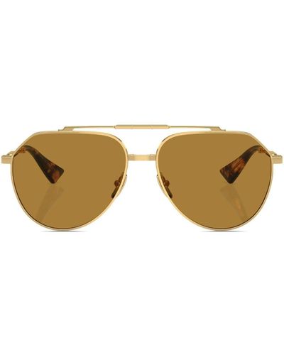 Dolce & Gabbana Stefano Aviator-frame Sunglasses - Natural