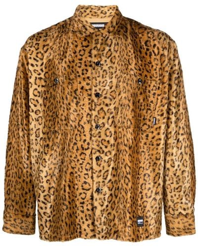 Neighborhood Camisa con estampado de leopardo - Marrón