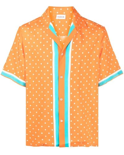 P.A.R.O.S.H. Seidenhemd mit Polka Dots - Orange