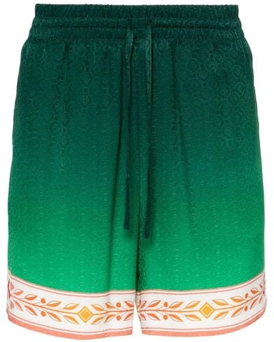 Casablancabrand Unity Is Power Silk Shorts - Green