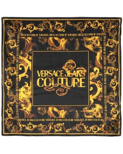 Versace Jeans Couture Foulard en soie à imprimé baroque - Métallisé